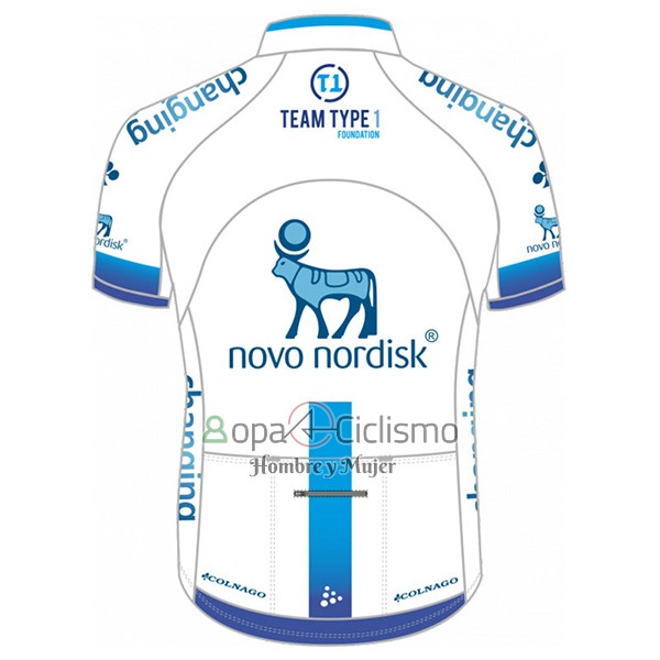 Novo Nordisk Ropa Ciclismo Culotte Corto 2017 Hombre Mangas Cortas Novo Nordisk Blanco